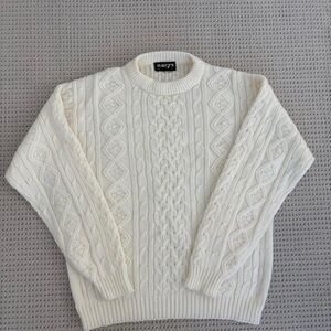 Vintage Macy's white cable knit sweater